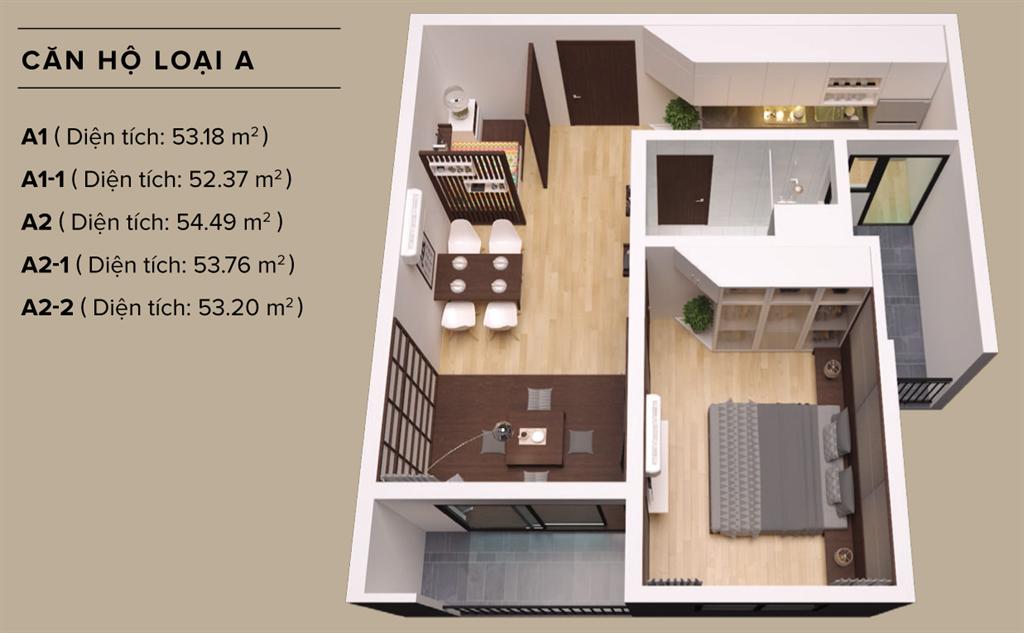 Thiết kế căn hộ loại A - The ZEN Residence