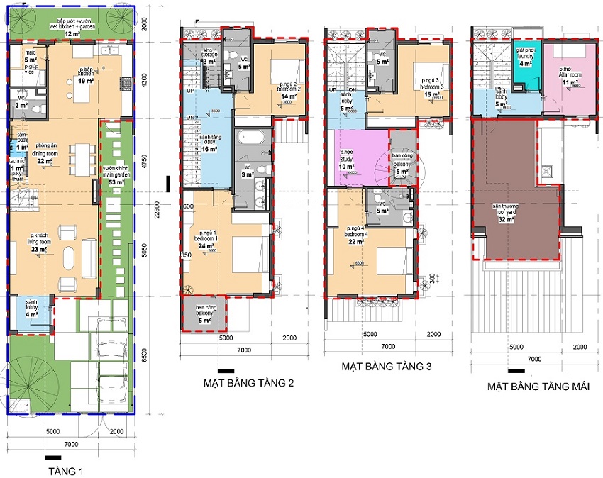 Mặt bằng thiết kế biệt thự song lập Iris Homes